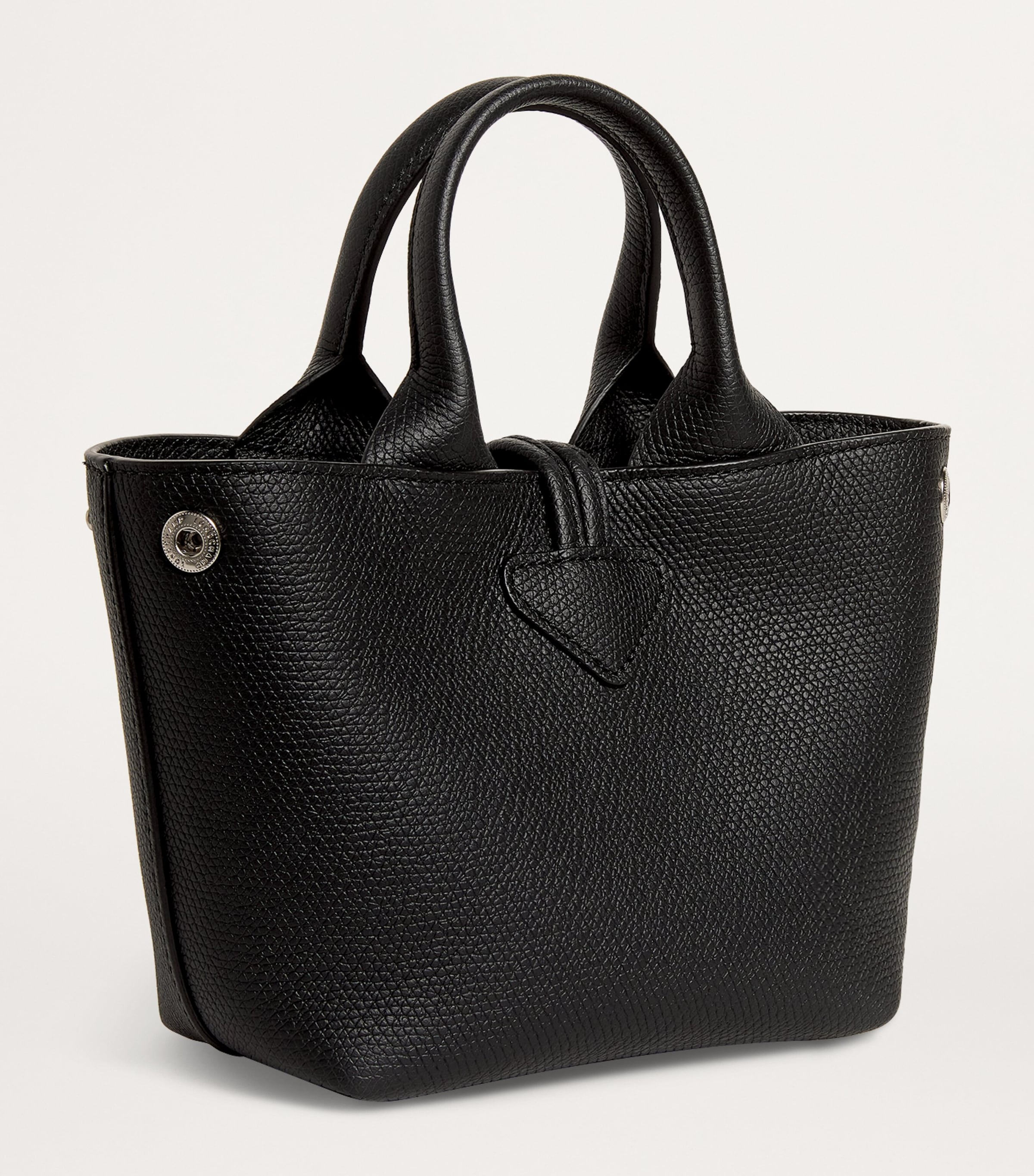 Extra Small Leather Le Roseau Top-Handle Bag 001 BLACK Image 3