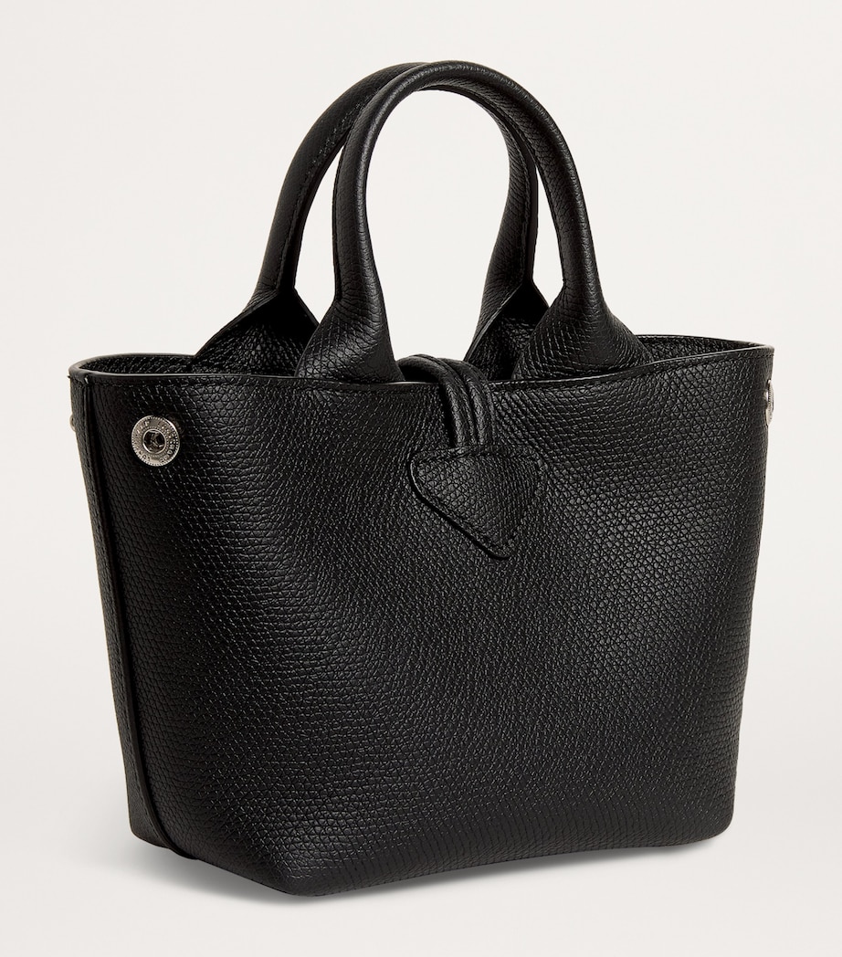 Extra Small Leather Le Roseau Top-Handle Bag 001 BLACK Image 3