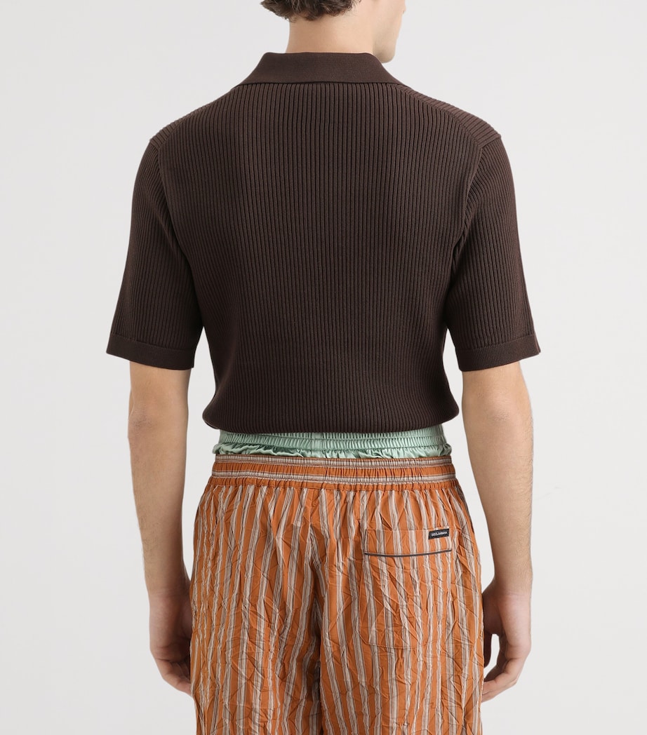 Dolce&Gabbana Mens Cotton Polo Shirt Brow Image 6