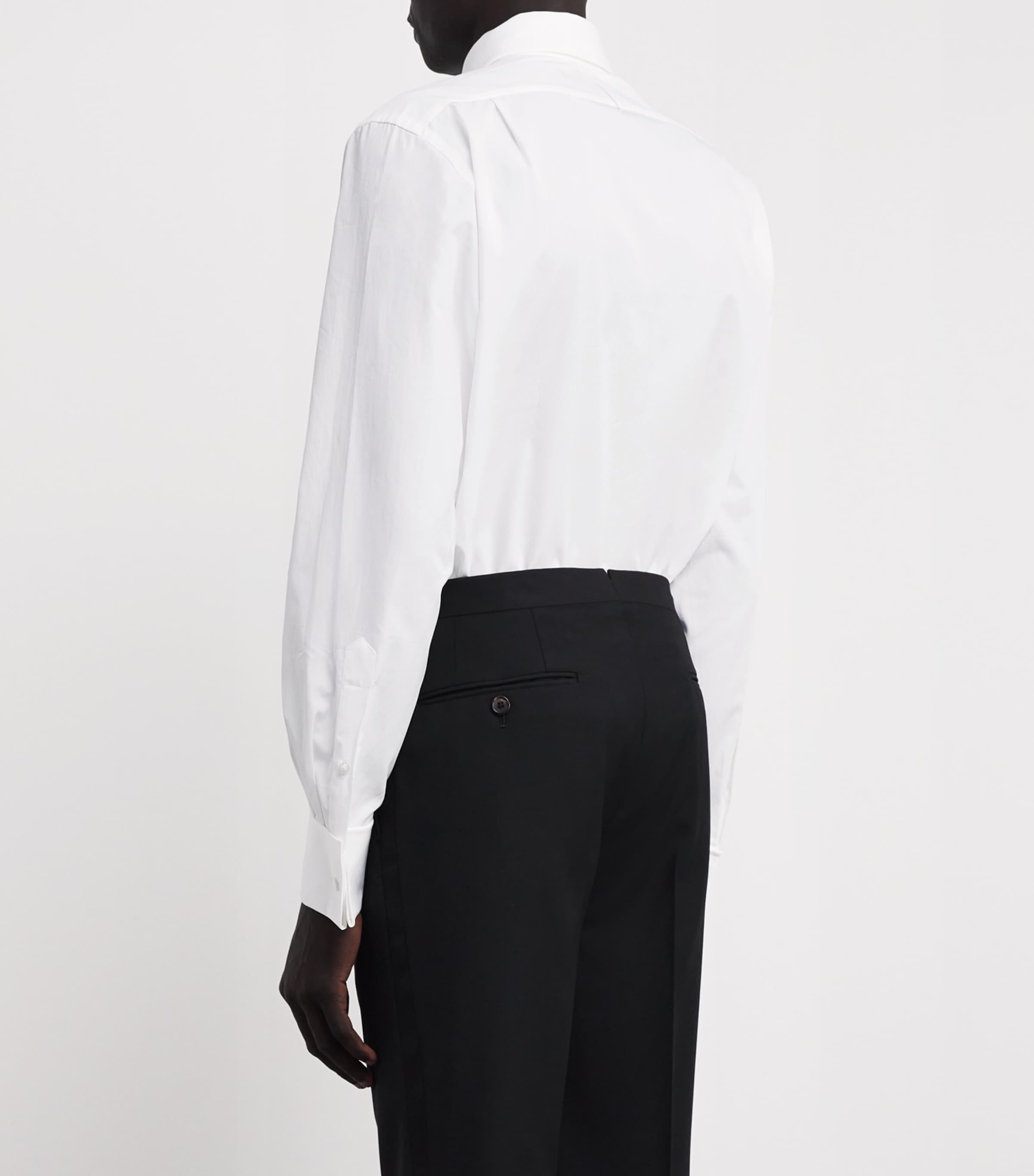 Ralph Lauren Purple Label Mens Pleated Tuxedo Shirt White Image 4