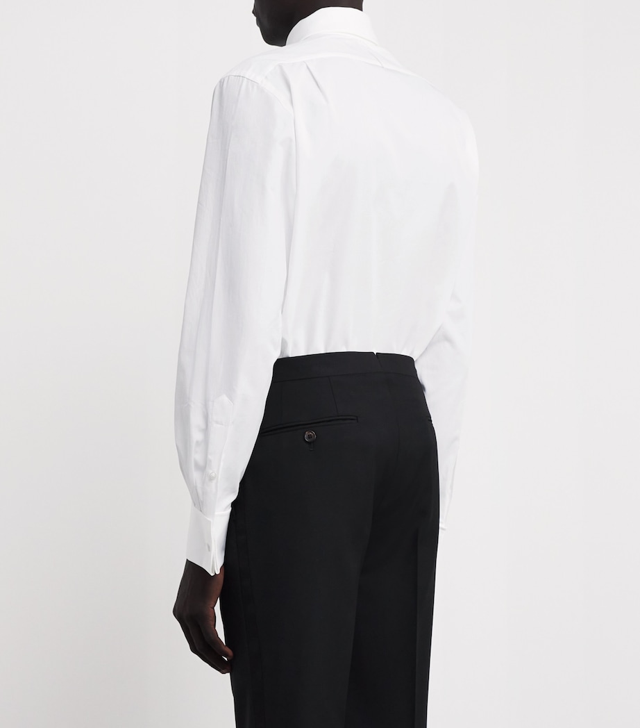 Ralph Lauren Purple Label Mens Pleated Tuxedo Shirt White Image 4