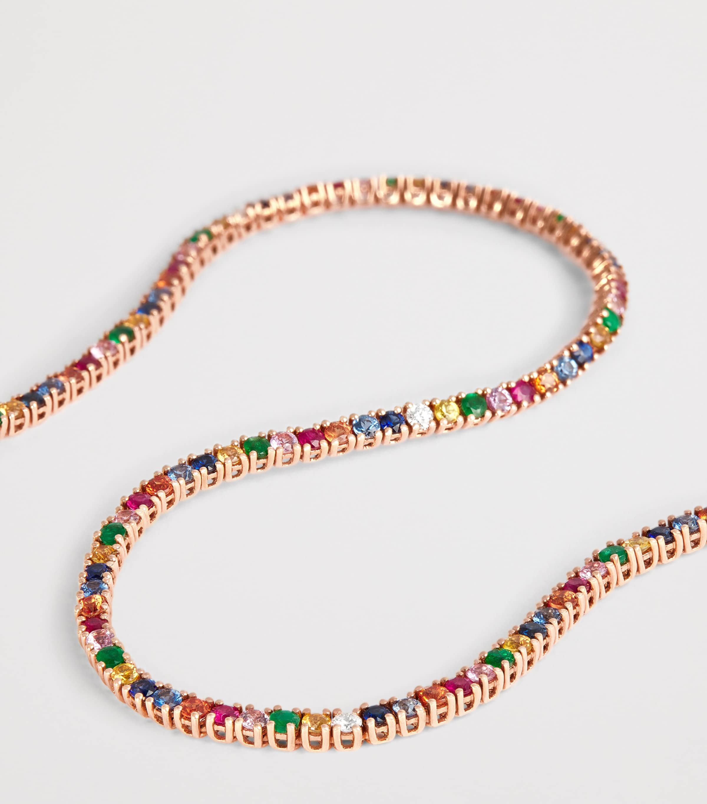 Rose Gold, Diamond and Rainbow Sapphire Hepburn Necklace ROSE GOLD Image 3