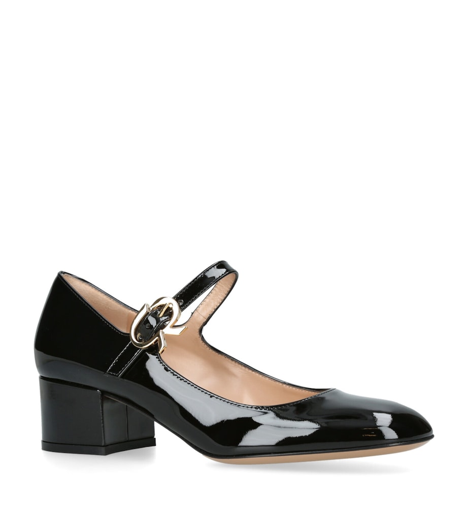 Leather Mary Court Shoes 45 BLACK Image 3