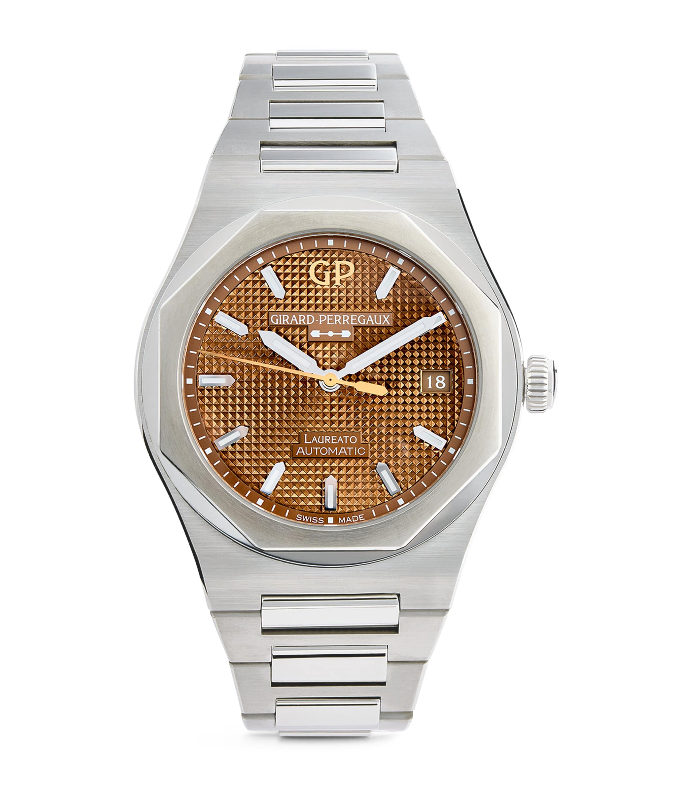 Girard-perregaux Stainless Steel Laureato Watch In Metallic