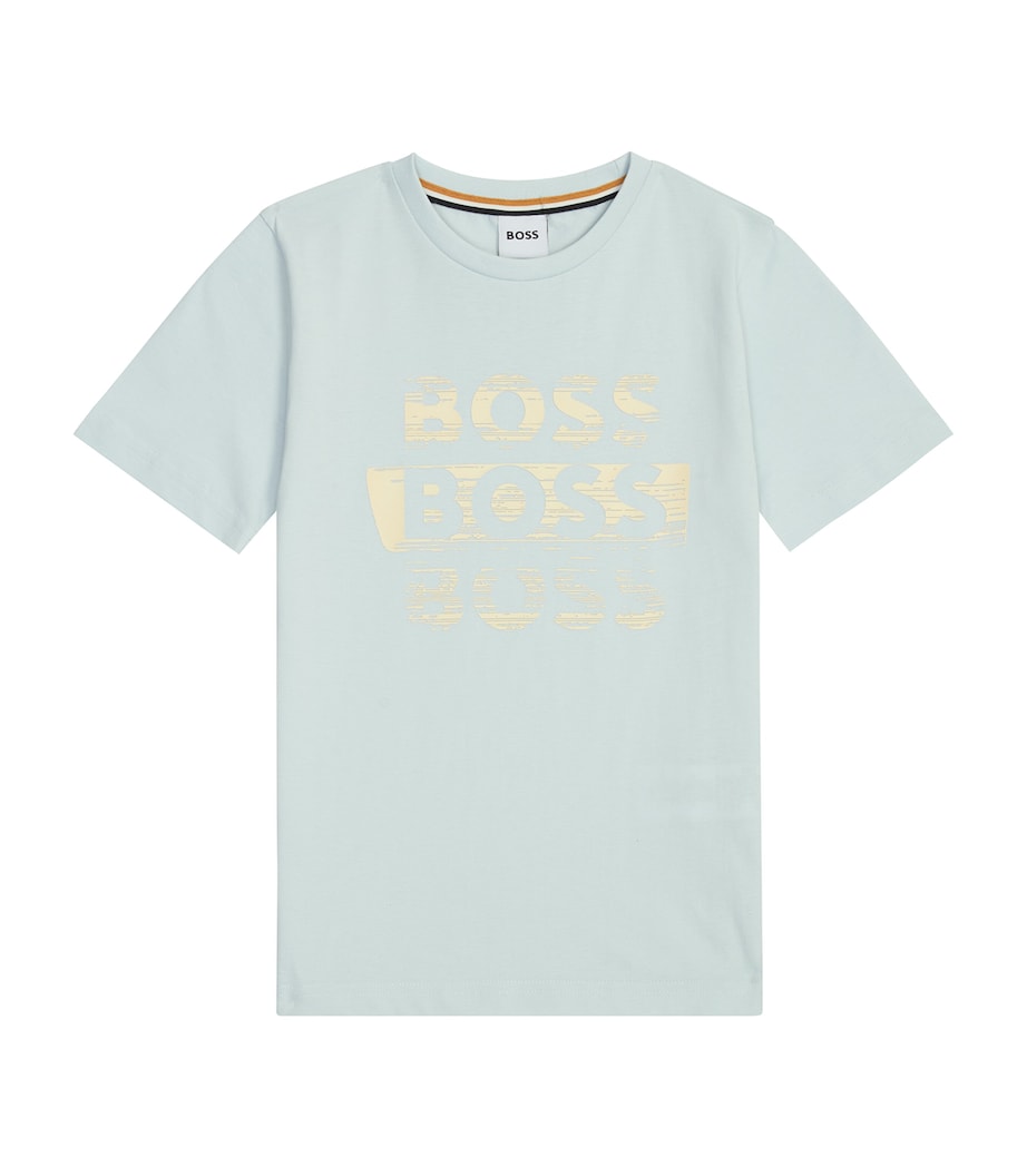 Cotton Triple Logo T-Shirt (4-16 Years) PALE BLUE Image 1