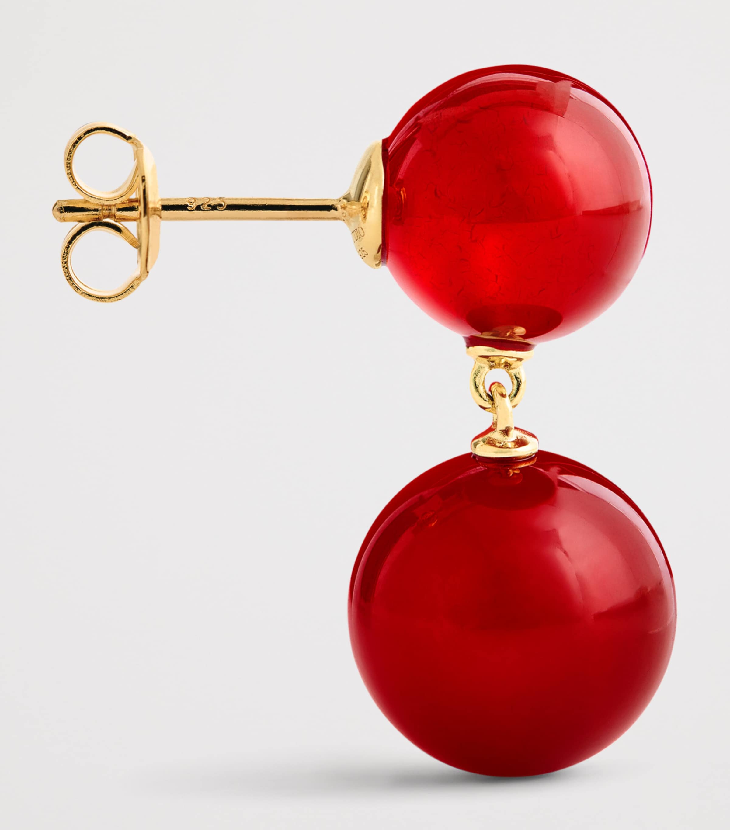 Gold-Plated Silver and Carnelian Hannah Earrings RED CARNELIAN Image 4