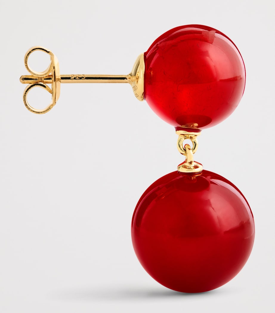 Gold-Plated Silver and Carnelian Hannah Earrings RED CARNELIAN Image 4