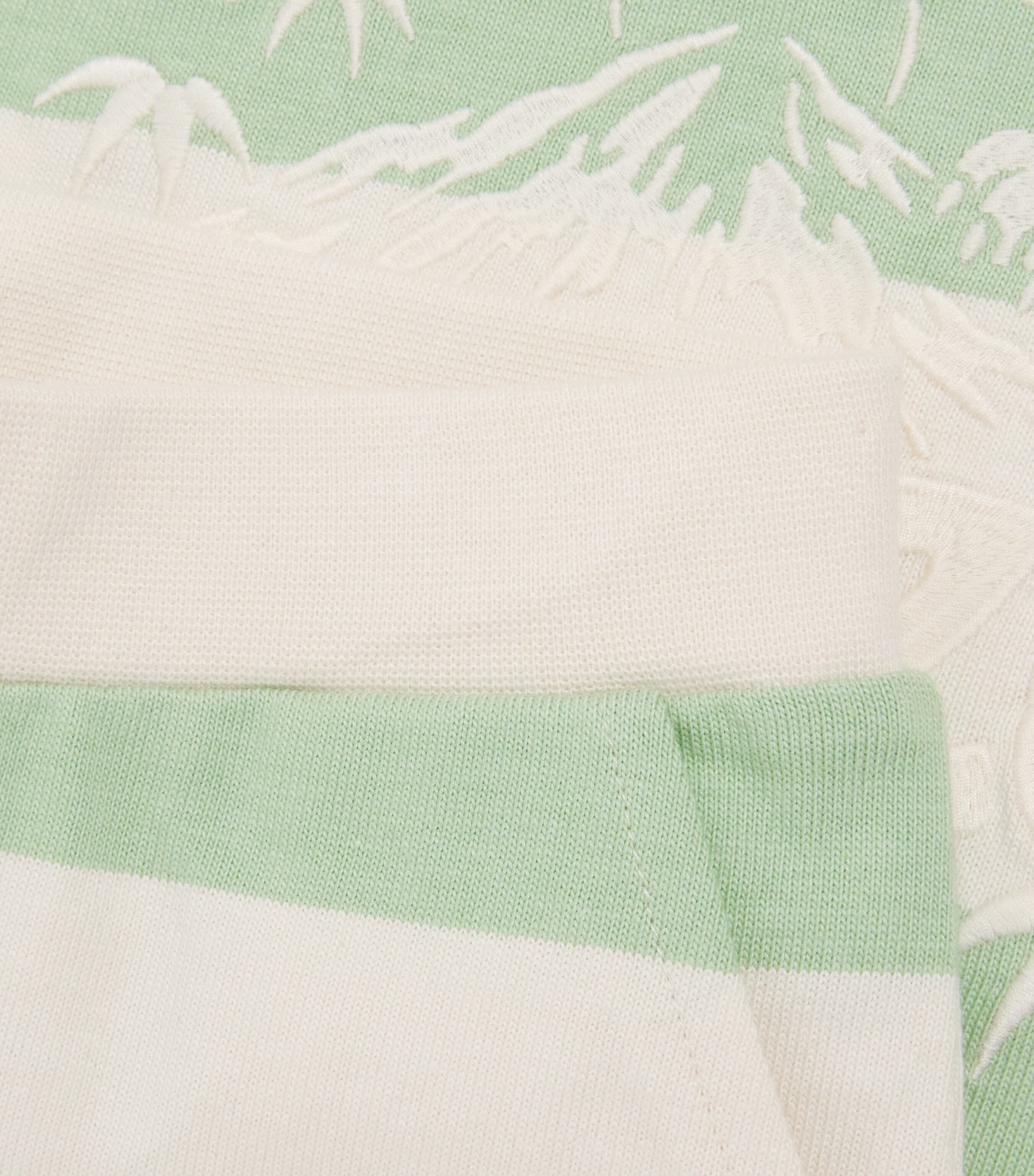 Cotton Stripe T-Shirt and Shorts Set (6 Months – 4 Years) N66OFF WHITE  GREEN Image 4