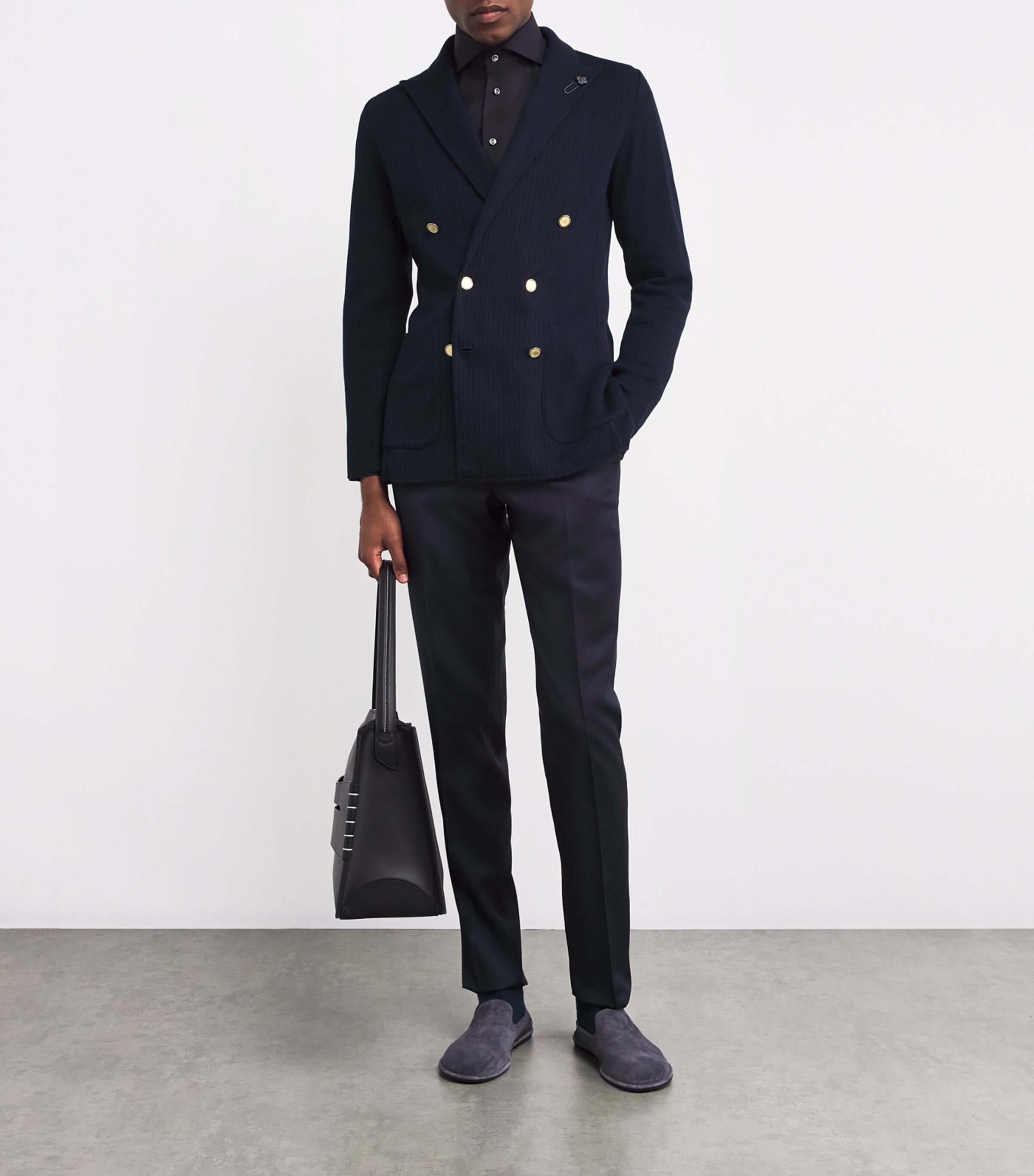 Virgin Wool-Cashmere Shirt 28 NAVY BLUE Image 2