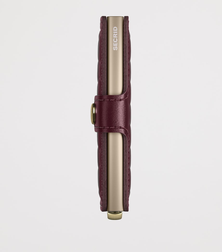 Leather Diamond-Embossed Miniwallet BORDEAUX Image 3