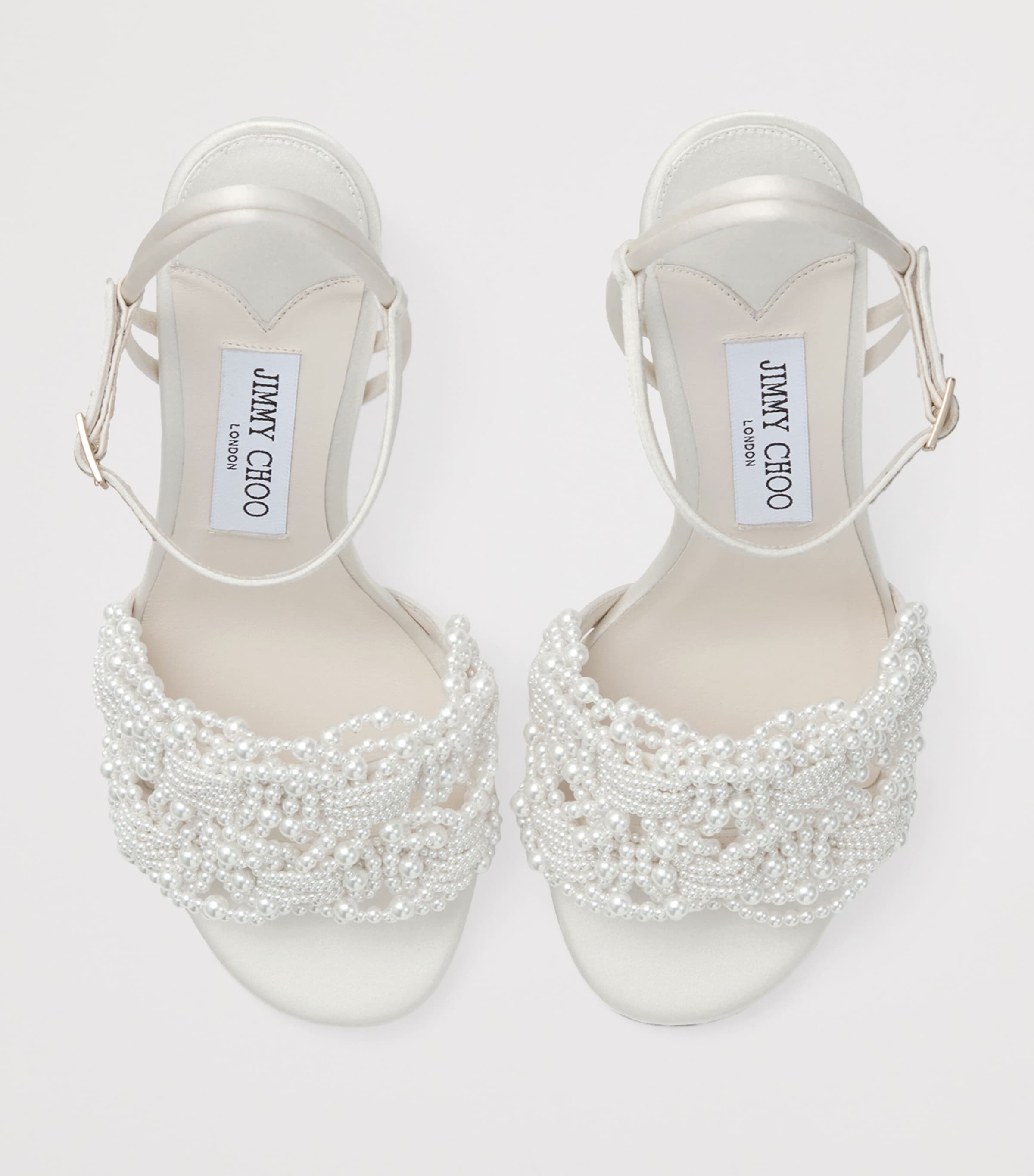 Cary 85 Satin Heeled Sandals IVORY/WHITE Image 3