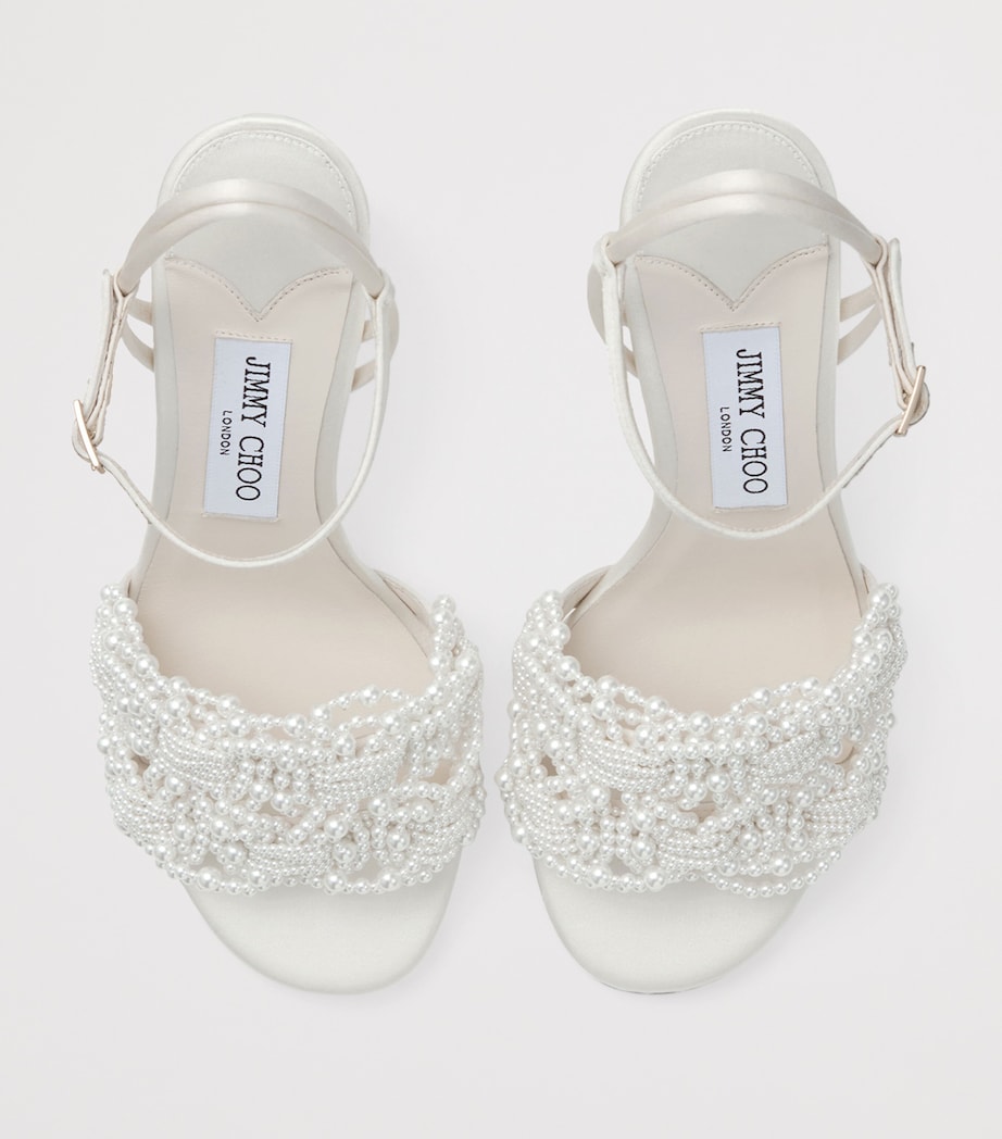 Cary 85 Satin Heeled Sandals IVORY/WHITE Image 3