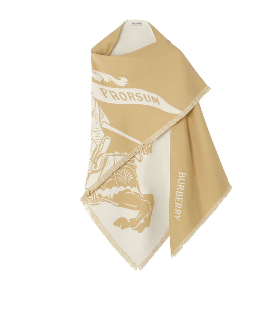 Burberry Wool-Silk-Cashmere Equestrian Knight Design Cape Sand/neutral Image 1