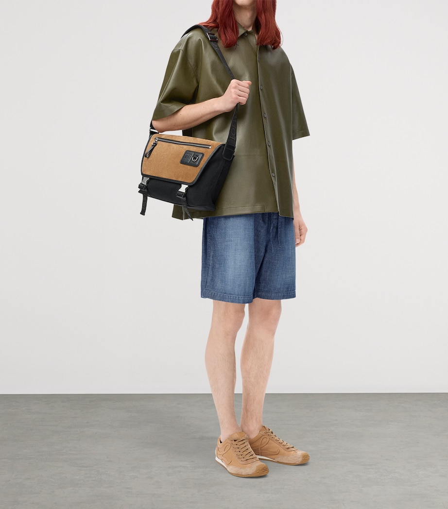 Leather Short-Sleeve Shirt KHAKI GREEN Image 2