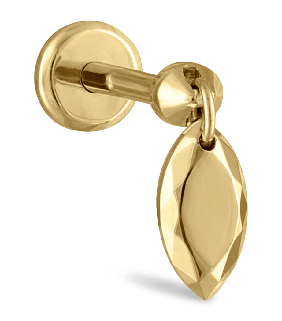 Faceted Marquise Threaded Charm Single Earring (5.5mm) YELLOW GOLD Image 1