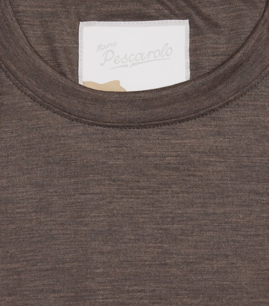 Marco Pescarolo Womens Cashmere T-Shirt Brown Image 6