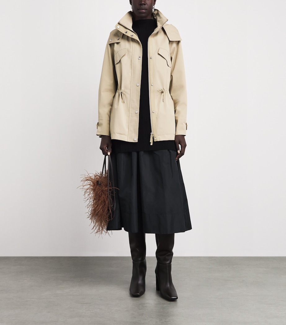Yves Salomon Womens Cotton-Blend Waterproof Hooded Parka Image 2