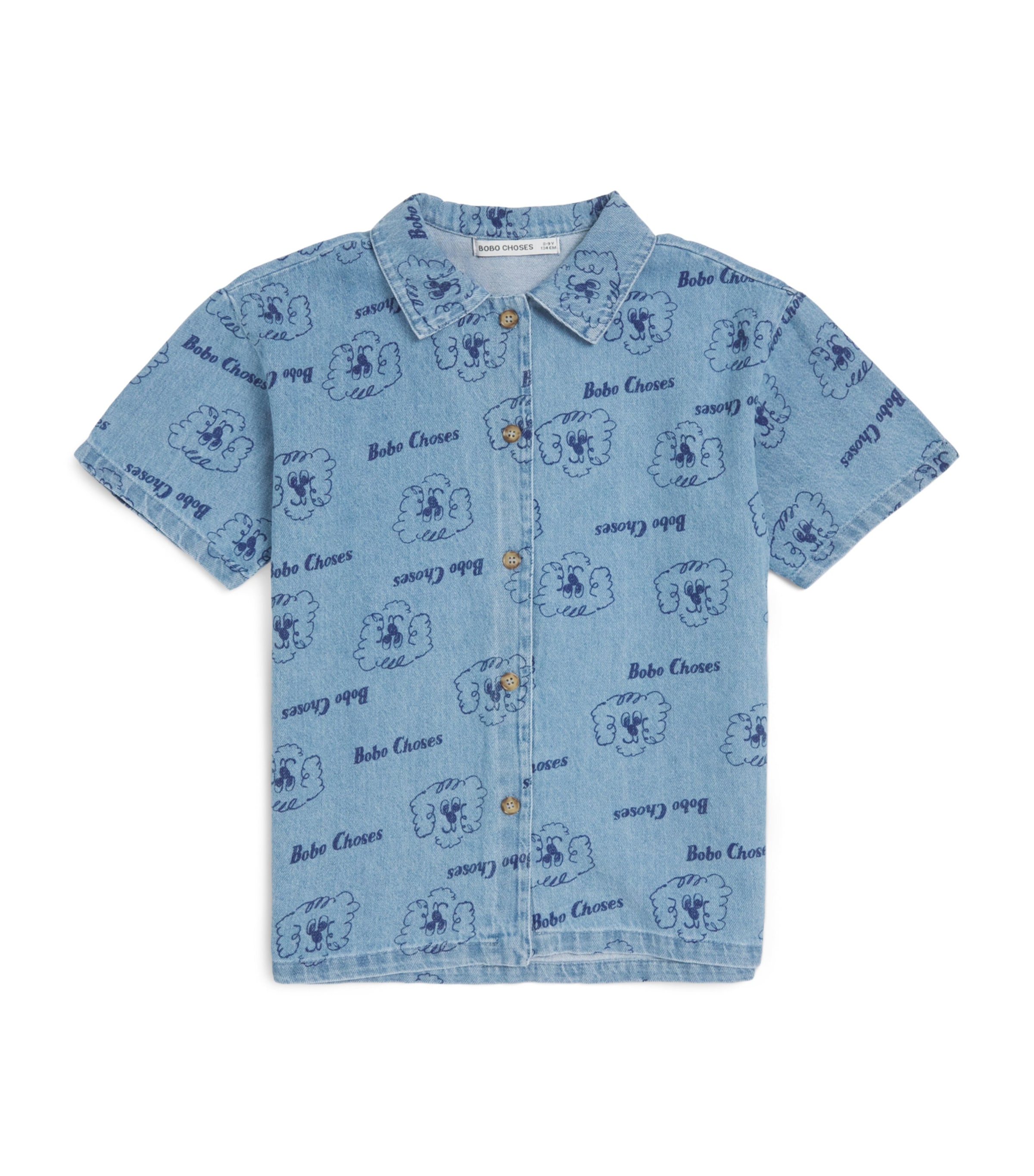 Bobo Choses Pickles The Dog Denim Shirt (8-9 Years) Prussian Blue Image 1