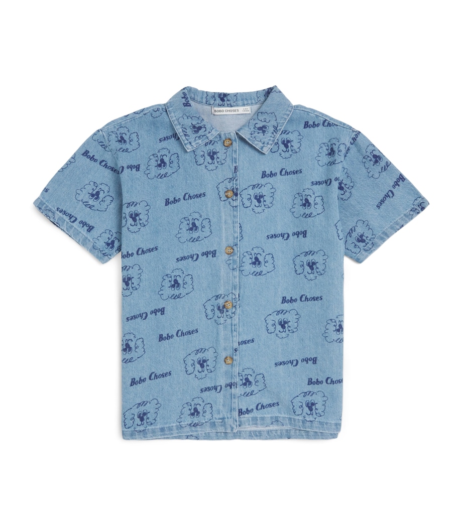 Bobo Choses Pickles The Dog Denim Shirt (8-9 Years) Prussian Blue Image 1
