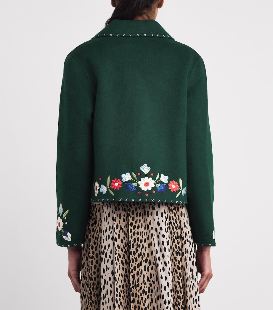 Wool-Blend Embroidered Jude Blazer BLISS EMB GREEN Image 4