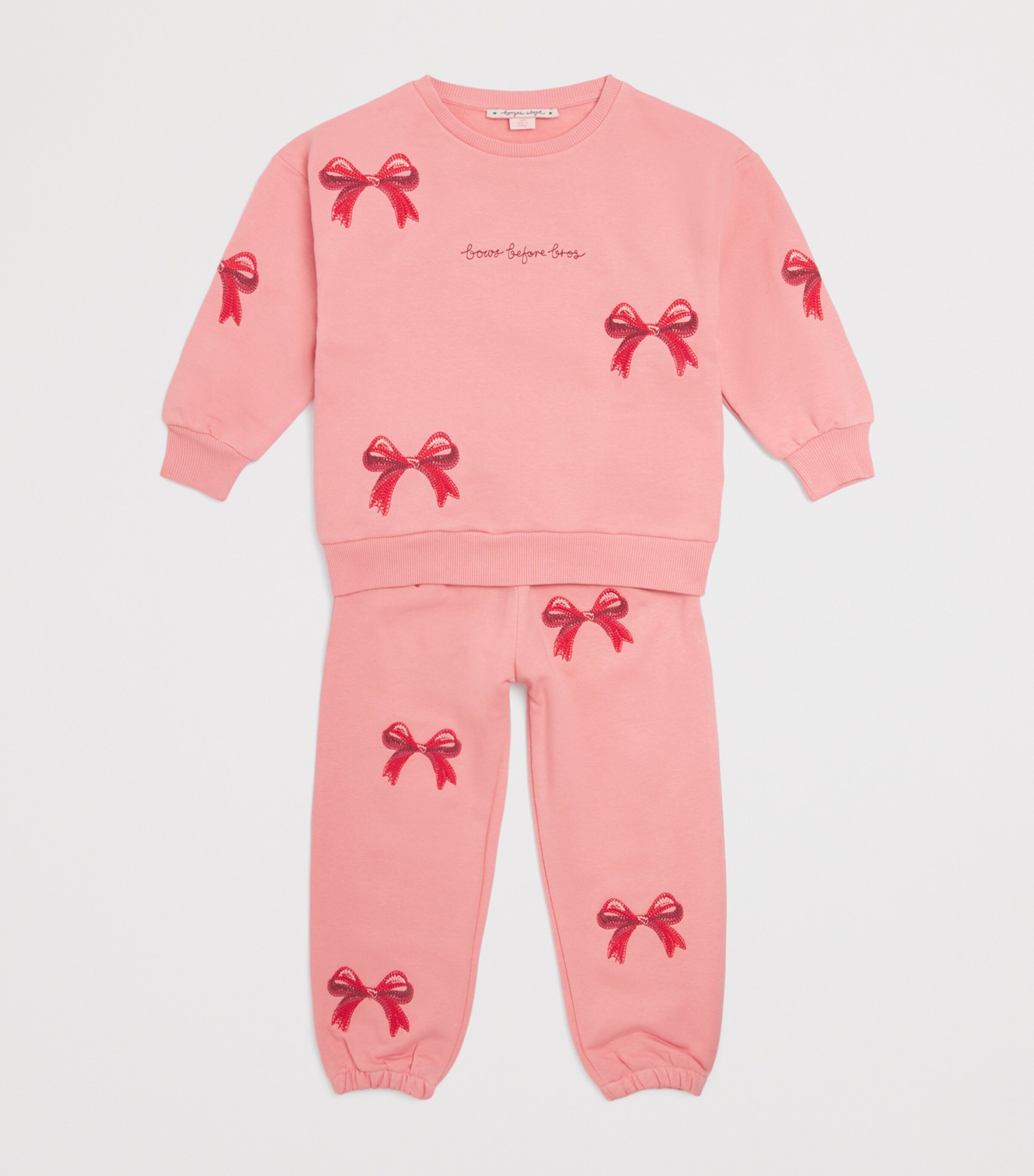 Organic Cotton-Blend Bow Lou Sweatpants (6 Months-4 Years) S30092 STRWBRRY ICE Image 3