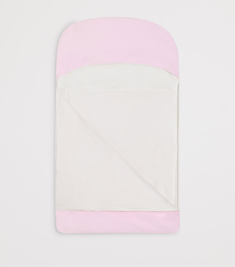 Dolce&Gabbana Kids Cotton-Linen Logo Sleeping Nest Pink Image 2