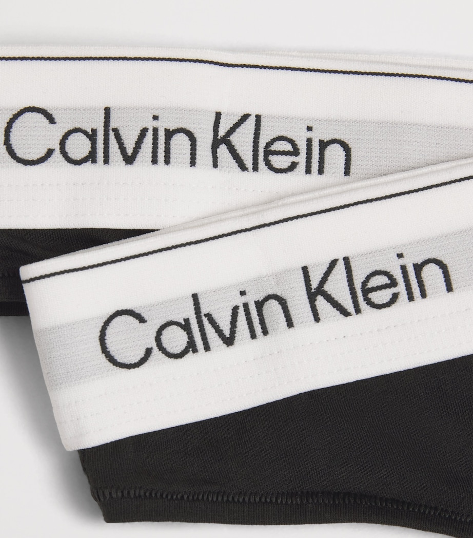Calvin Klein Womens Cotton-Blend Icon Thong Black Image 4