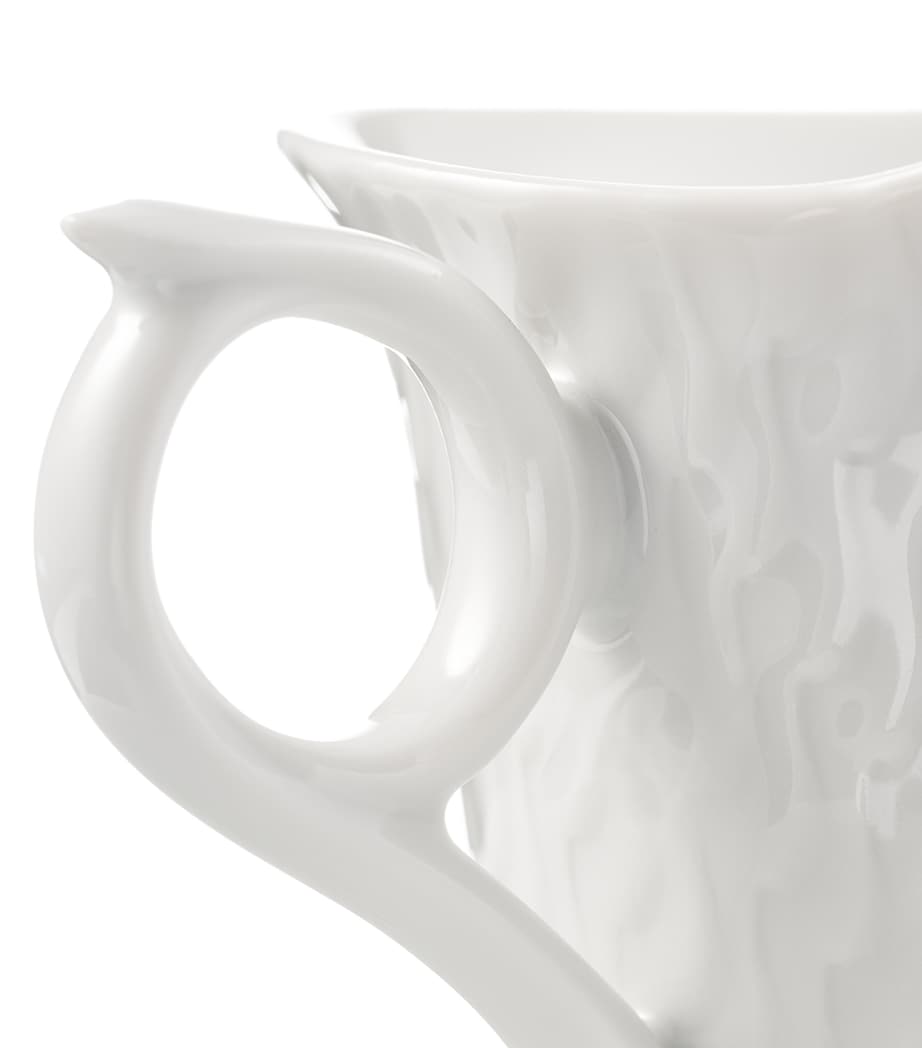 Porcelain Waves Relief Espresso Cup and Saucer WHITE Image 4