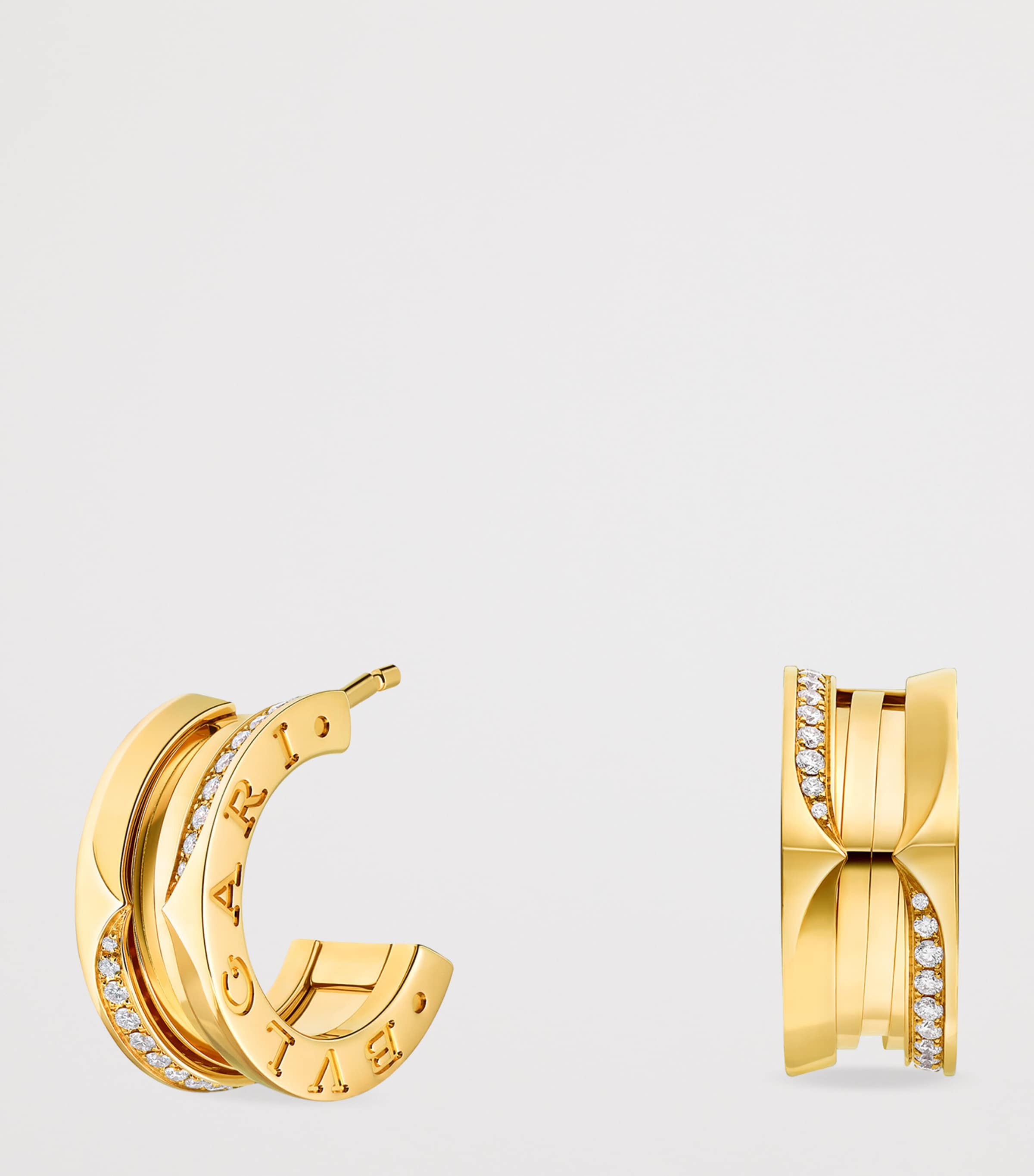 Bvlgari Yellow Gold and Diamond B.zero1 Earrings Yellow Gold Image 2
