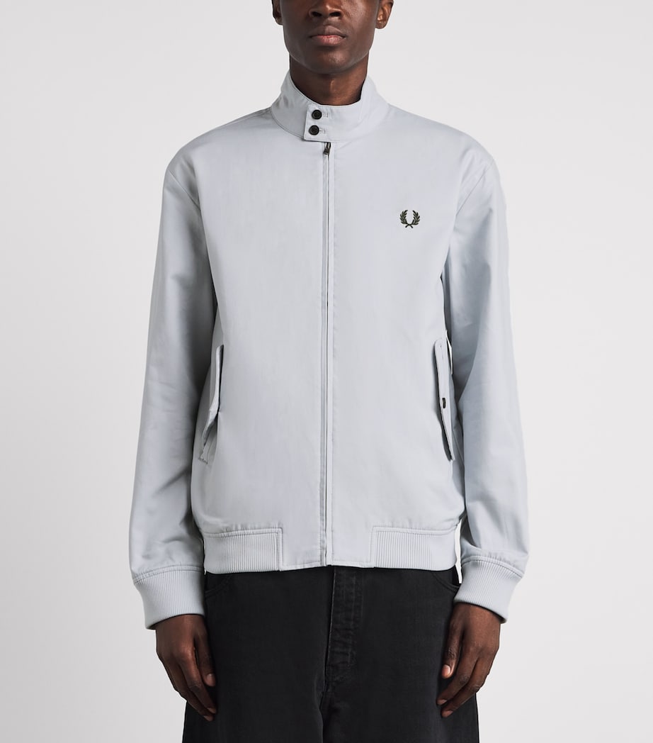 Fred Perry Mens Logo Harrington Jacket Dusky Blue Image 4