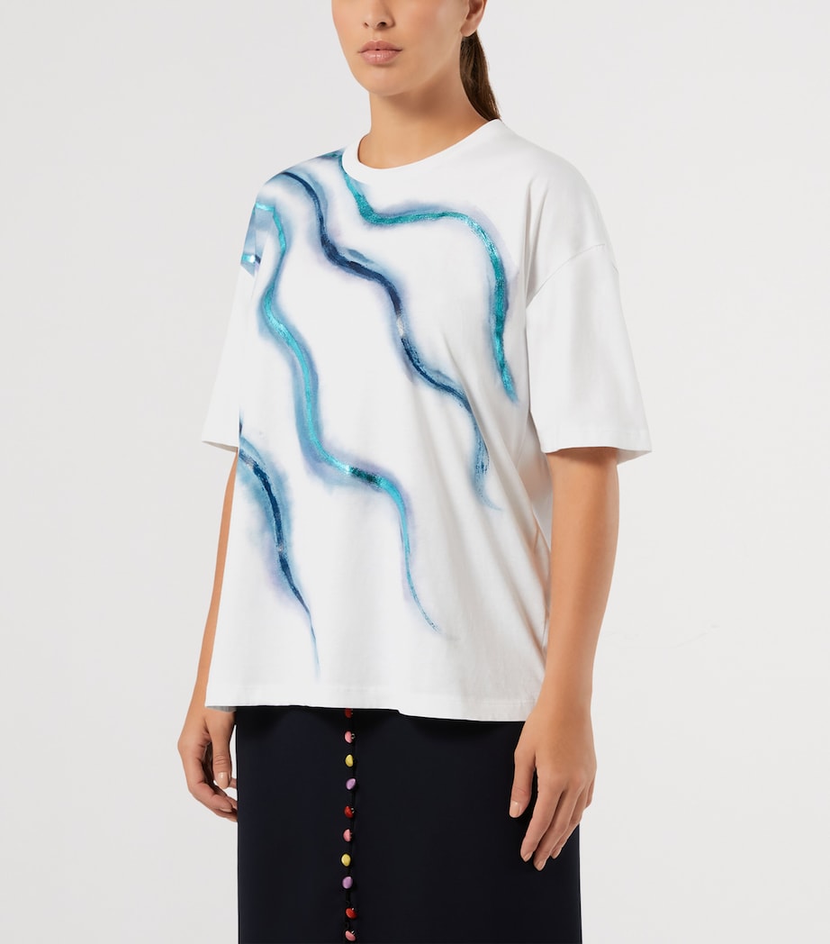 Marina Rinaldi Womens Cotton Printed T-Shirt Optical White Image 3