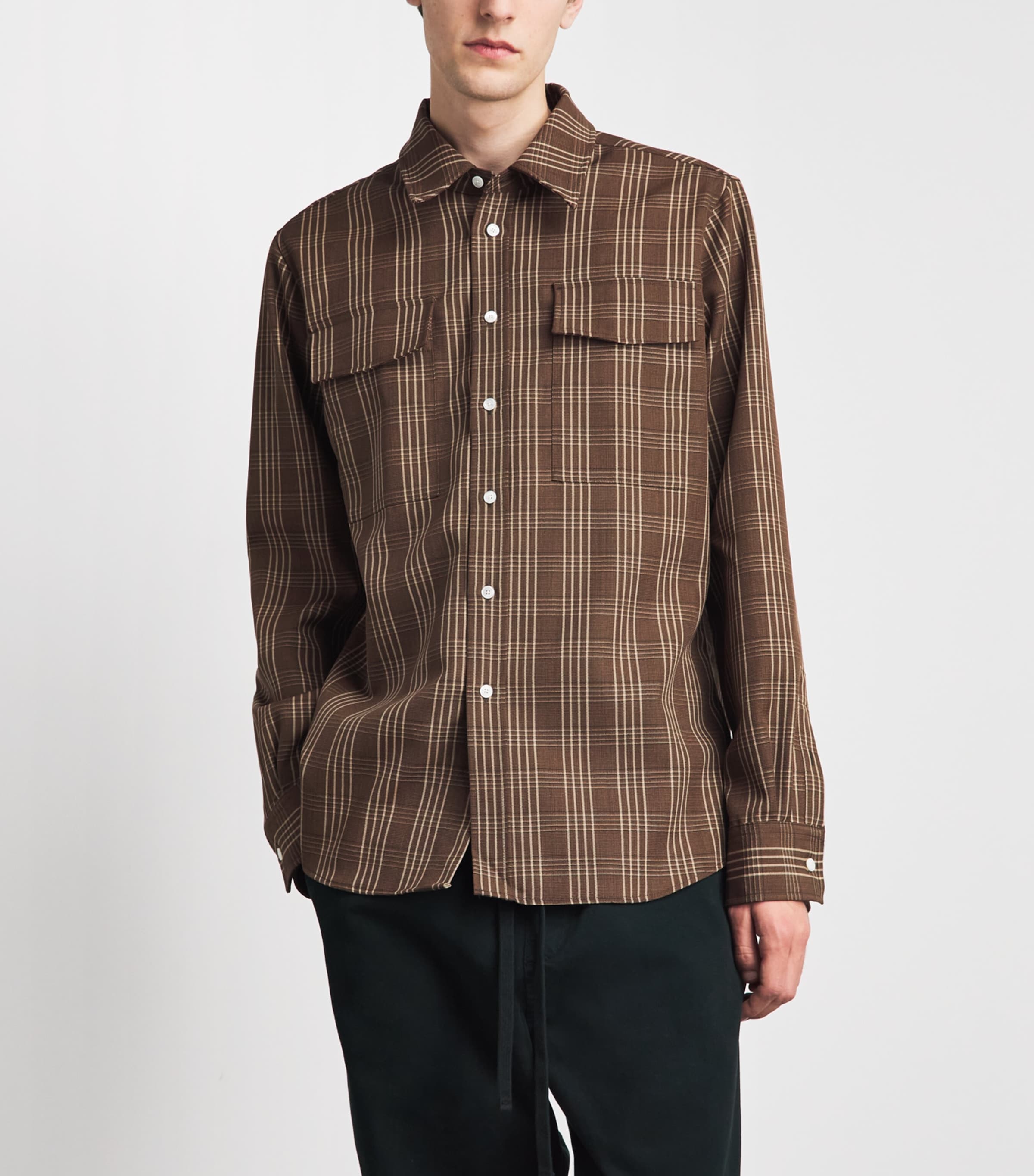 AMI Paris Brown Cotton Check Shirt | Harrods US