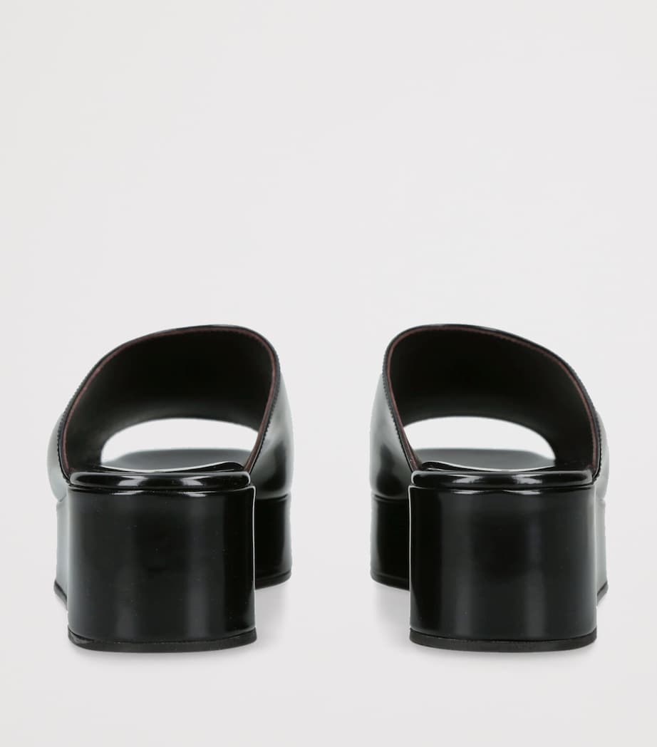 Emi Leather Flatform Sandals BLACK Image 2