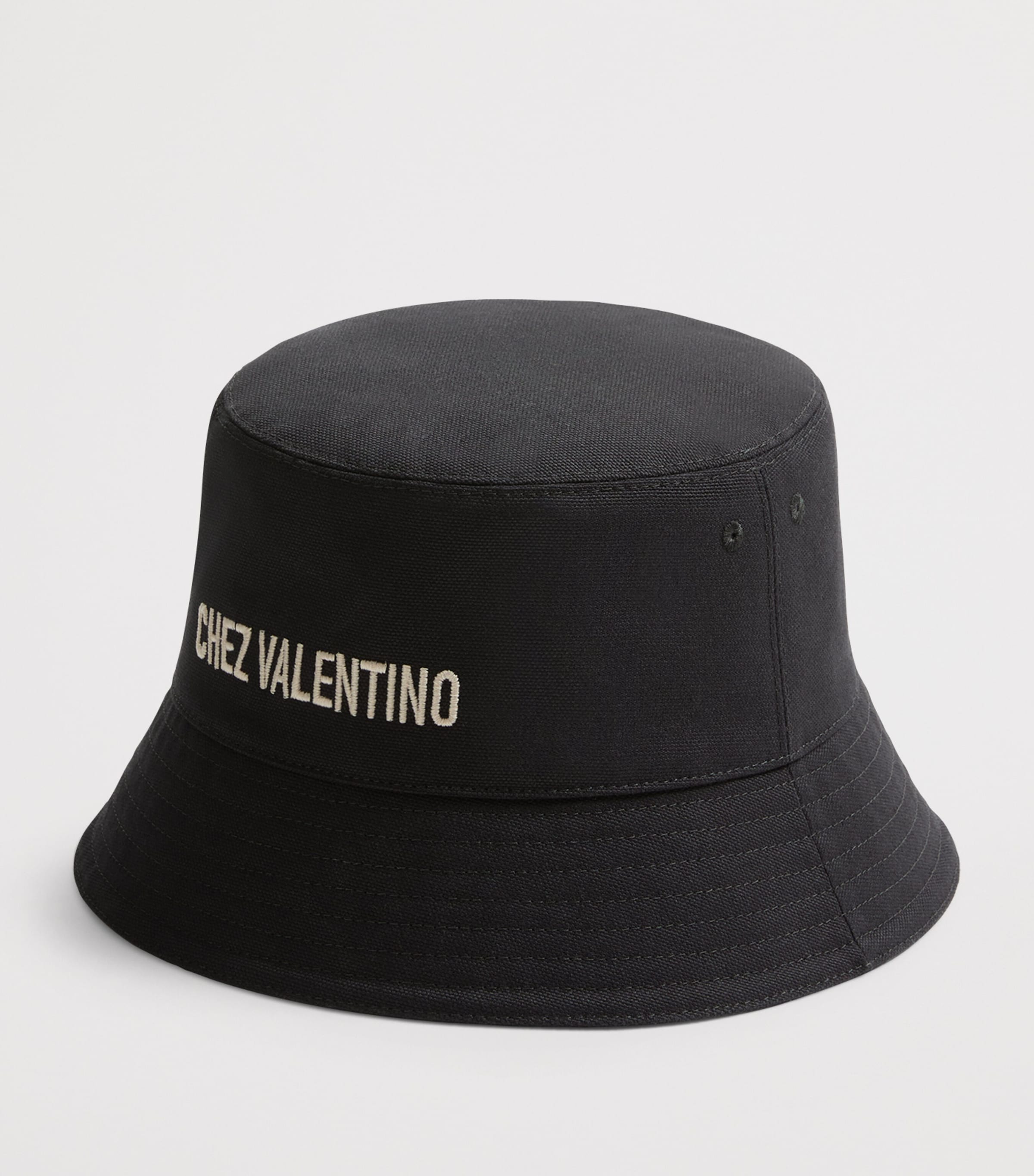 Valentino Garavani Black Chez Valentino Bucket Hat | Harrods UK