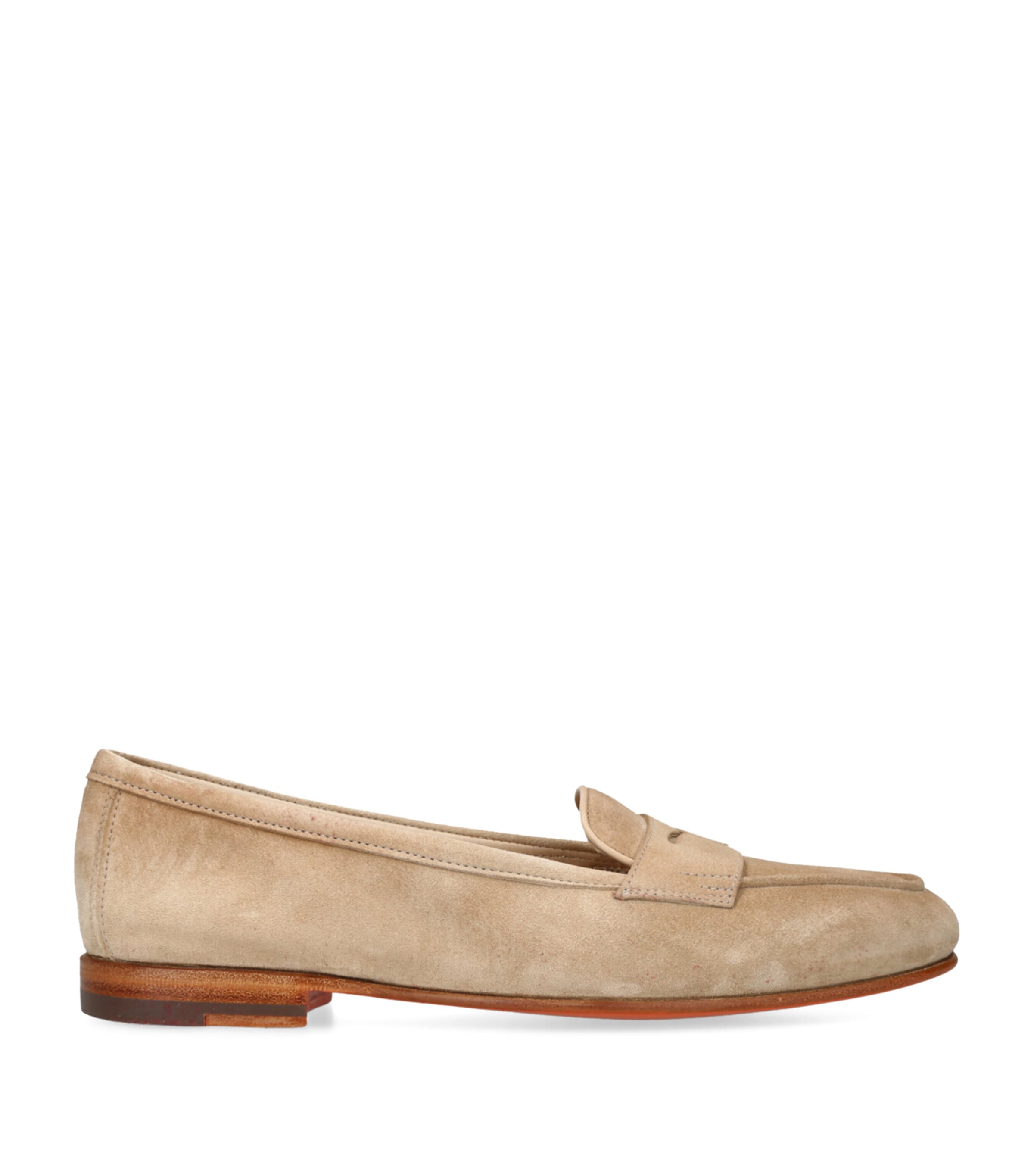 Santoni Suede Carla Loafers In Sand