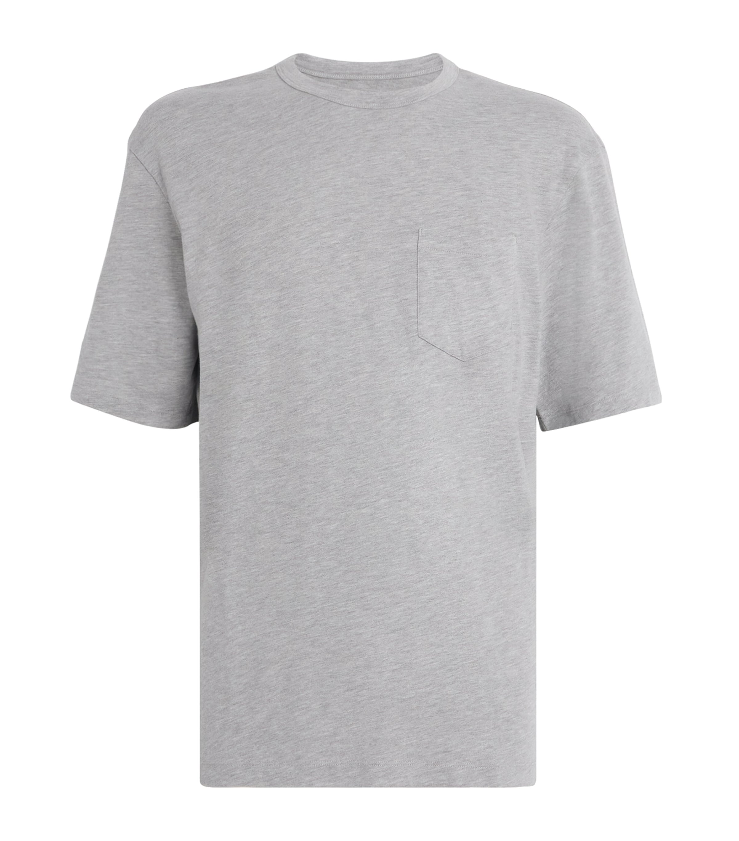 Officine Generale Cotton-modal Benny T-shirt In Gray