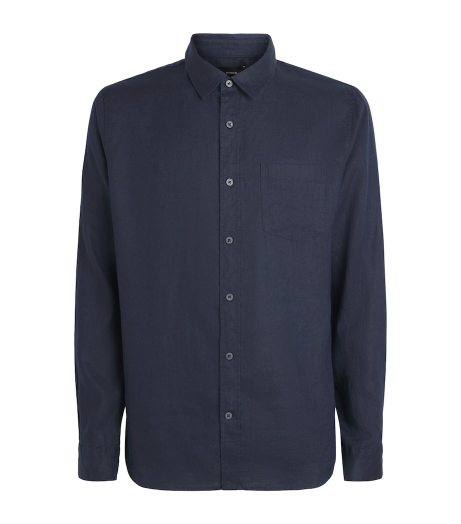 Vince Mens Linen Patch Pocket Shirt Coastal Image 1