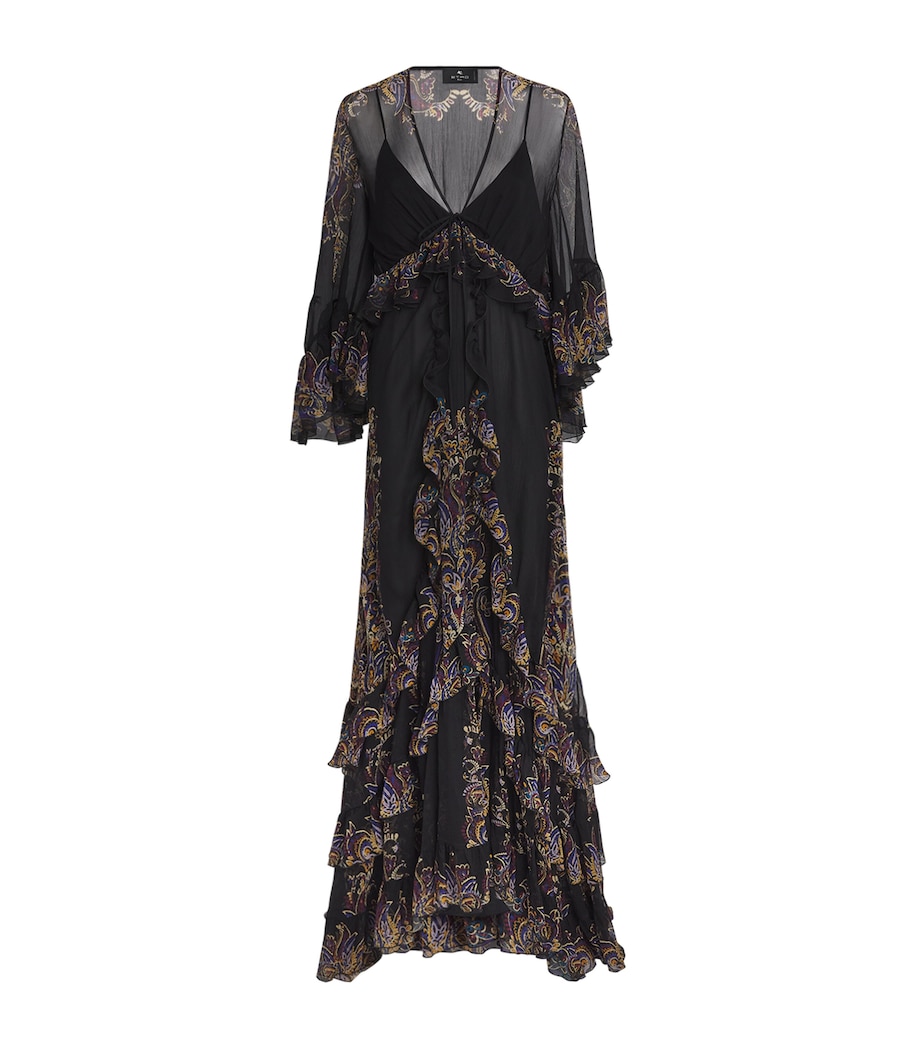Silk Paisley Maxi Dress X0812 Image 1