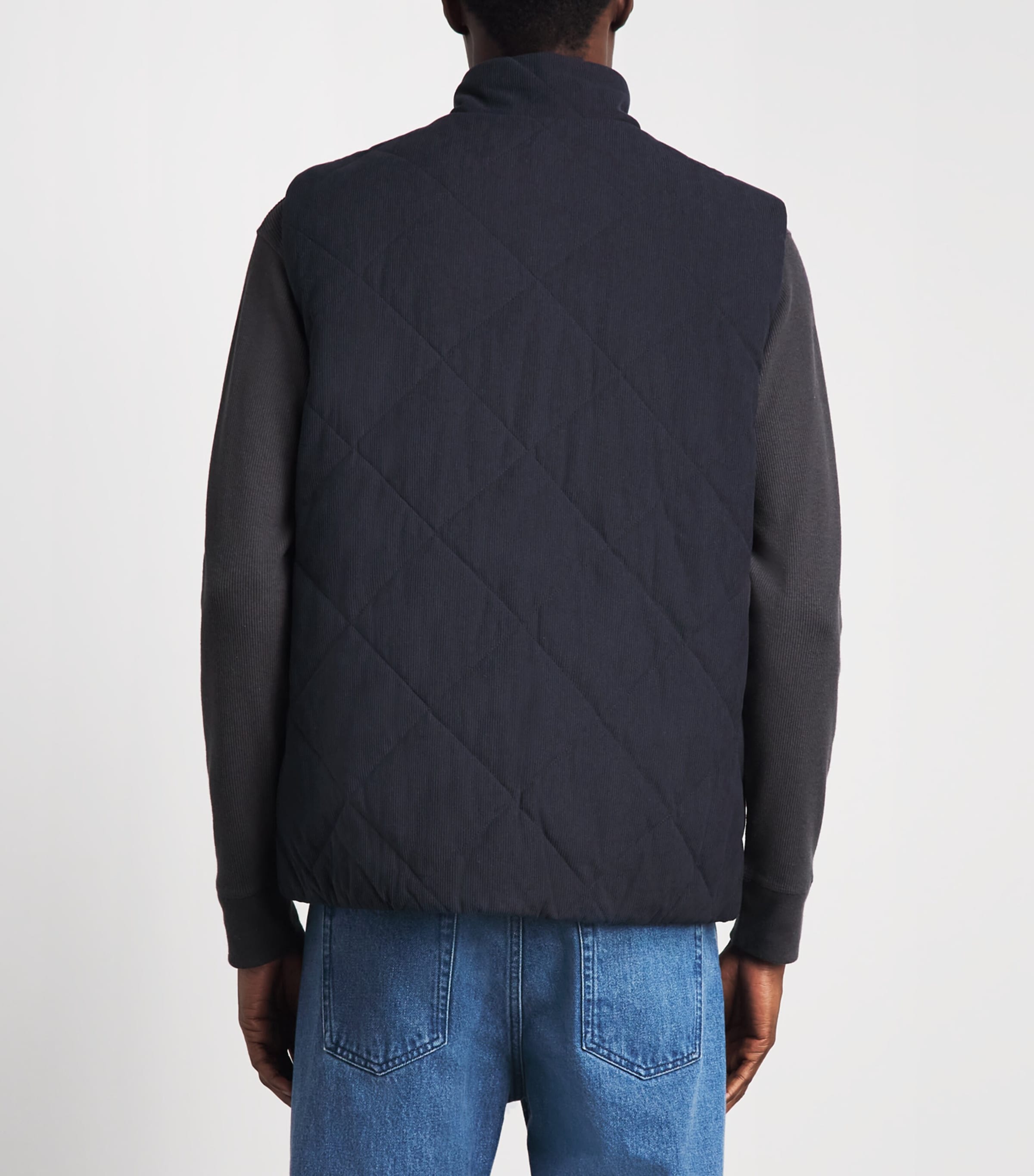 Barbour Mens Quilted Corden Gilet Dark Navy Image 5