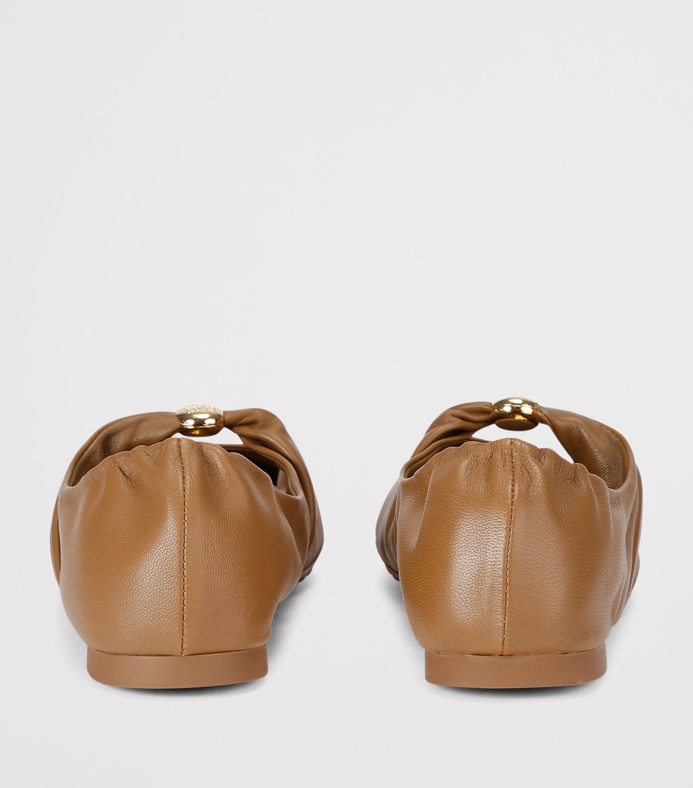LOEWE Leather Pebble Soft Ballet Flats Mid Brown Image 2