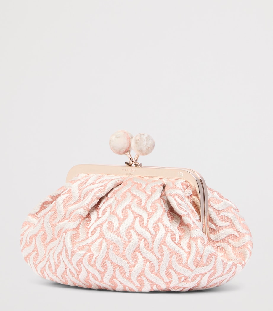 Weekend Max Mara Woven Jacquard Pasticcino Clutch Bag Pink Image 4