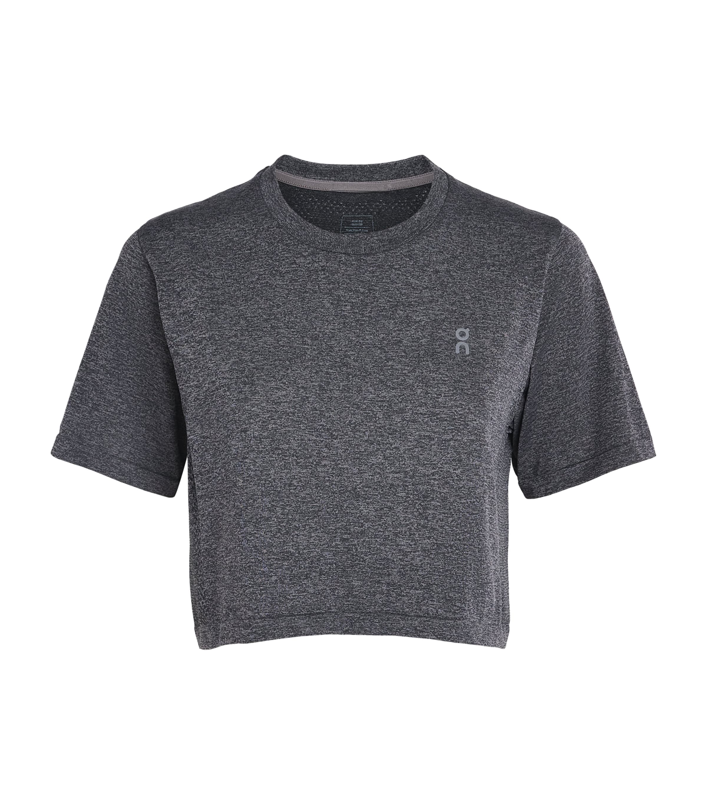 On Womens Train Flex Crop T-Shirt Ember Heather Image 1