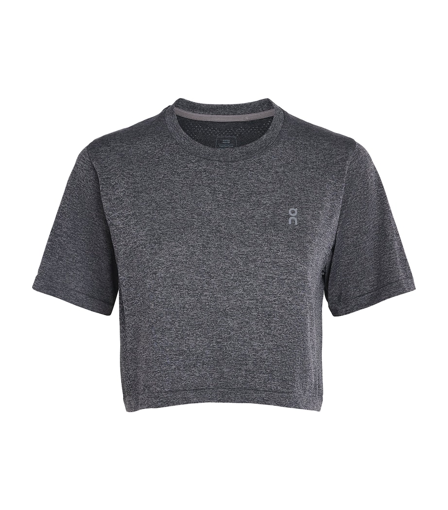 On Womens Train Flex Crop T-Shirt Ember Heather Image 1
