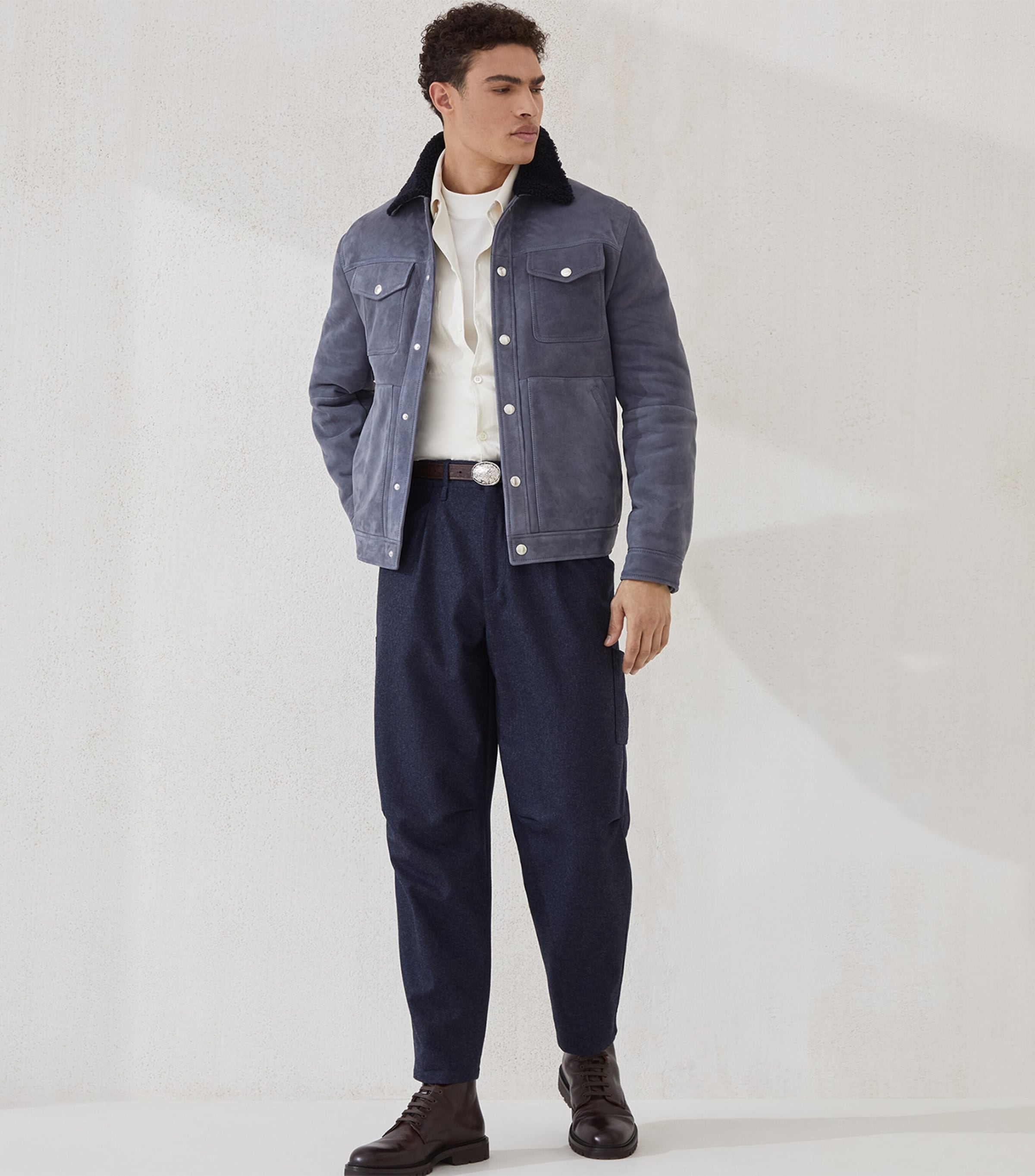 Suede-Shearling Four-Pocket Jacket C4249 Image 4