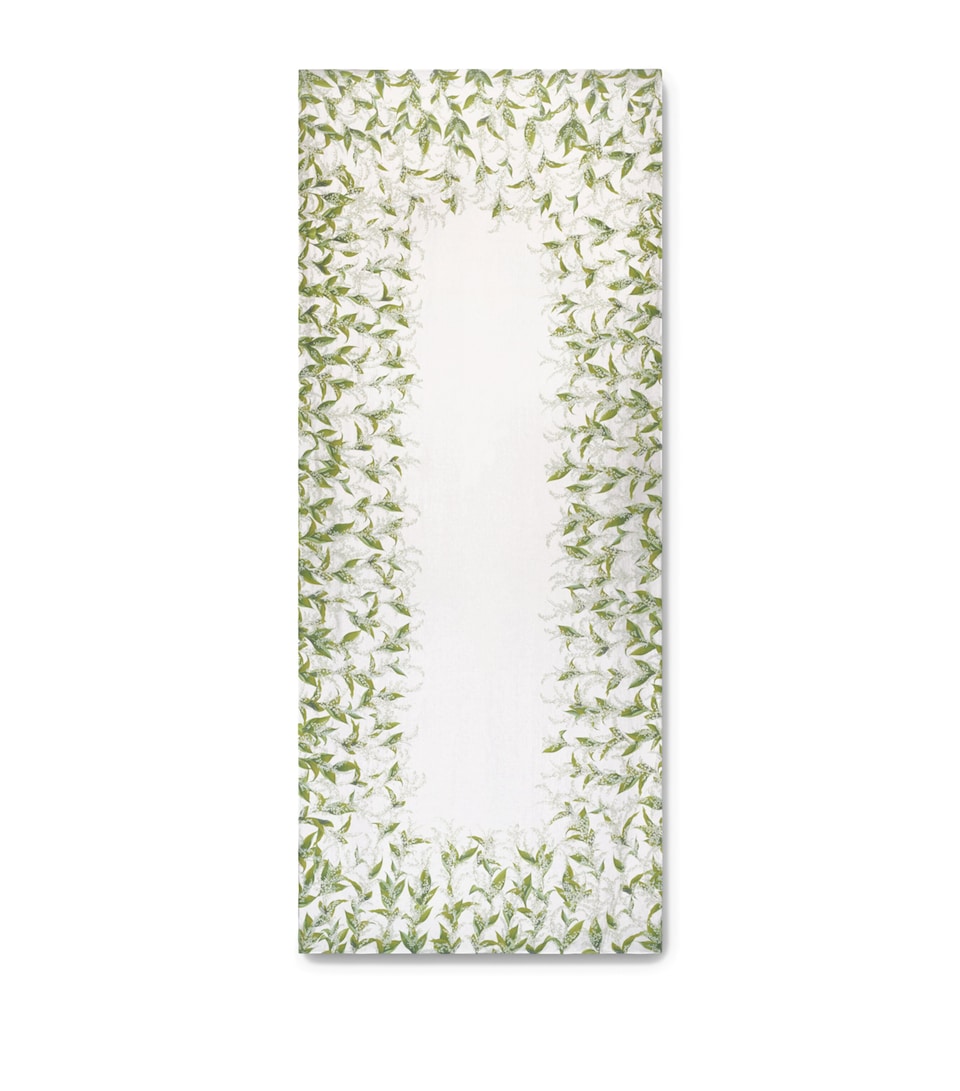 Summerill & Bishop Linen Lily of the Valley Tablecloth (165cm x 380cm) White/green