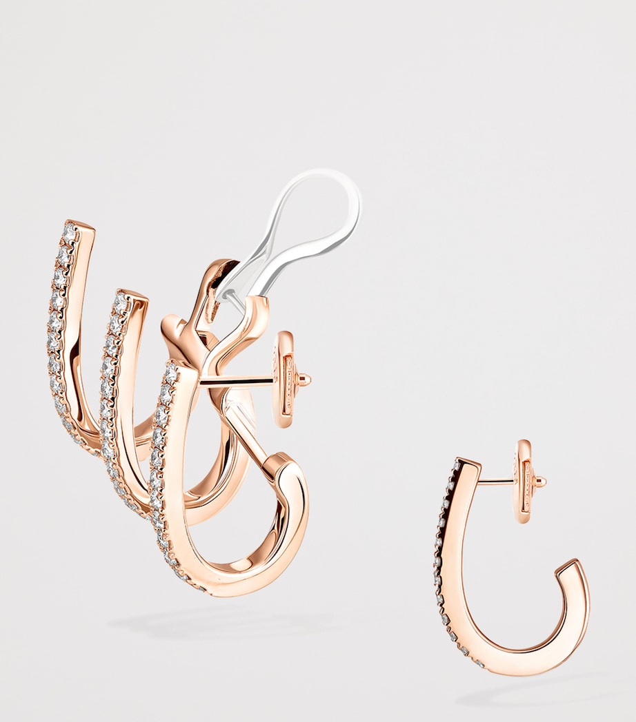 Messika Gatsby Pink Gold and Diamond Pavé Hoop Earrings (0.22ct) Pink Gold Image 3