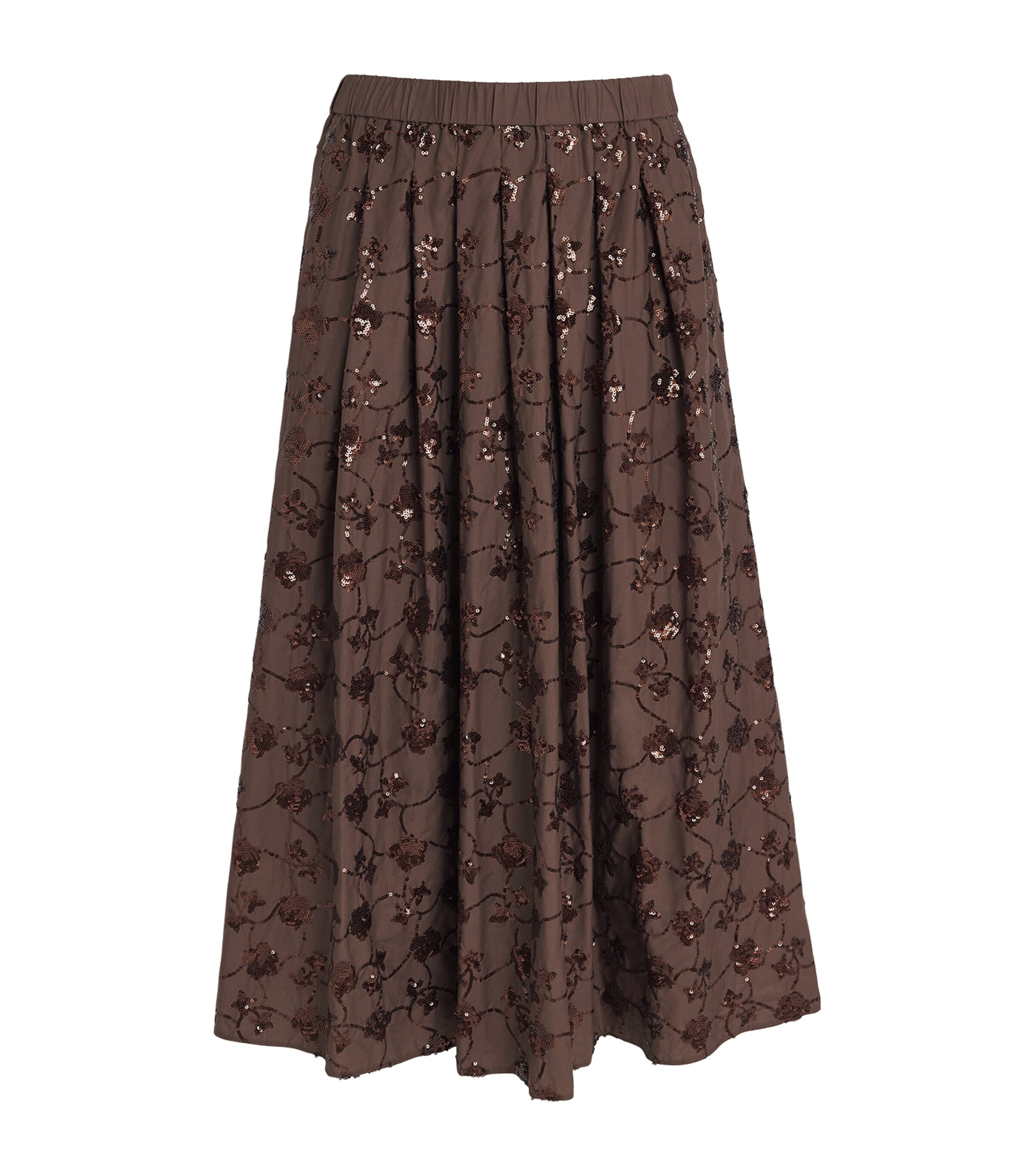 Weekend Max Mara Cotton Embellished Midi Skirt | Women Clothing | Skirts | Midi Skirts | Designers | Weekend Max Mara