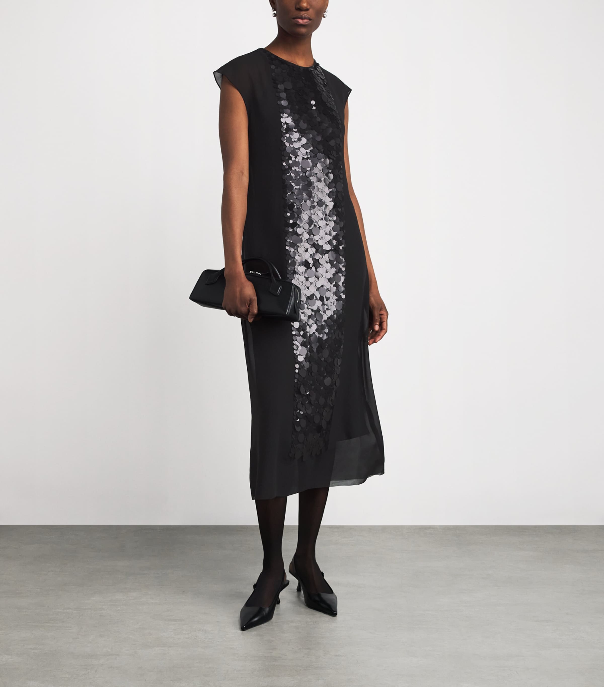 Chiffon Boulle 2-Piece Midi Dress BLACK Image 2