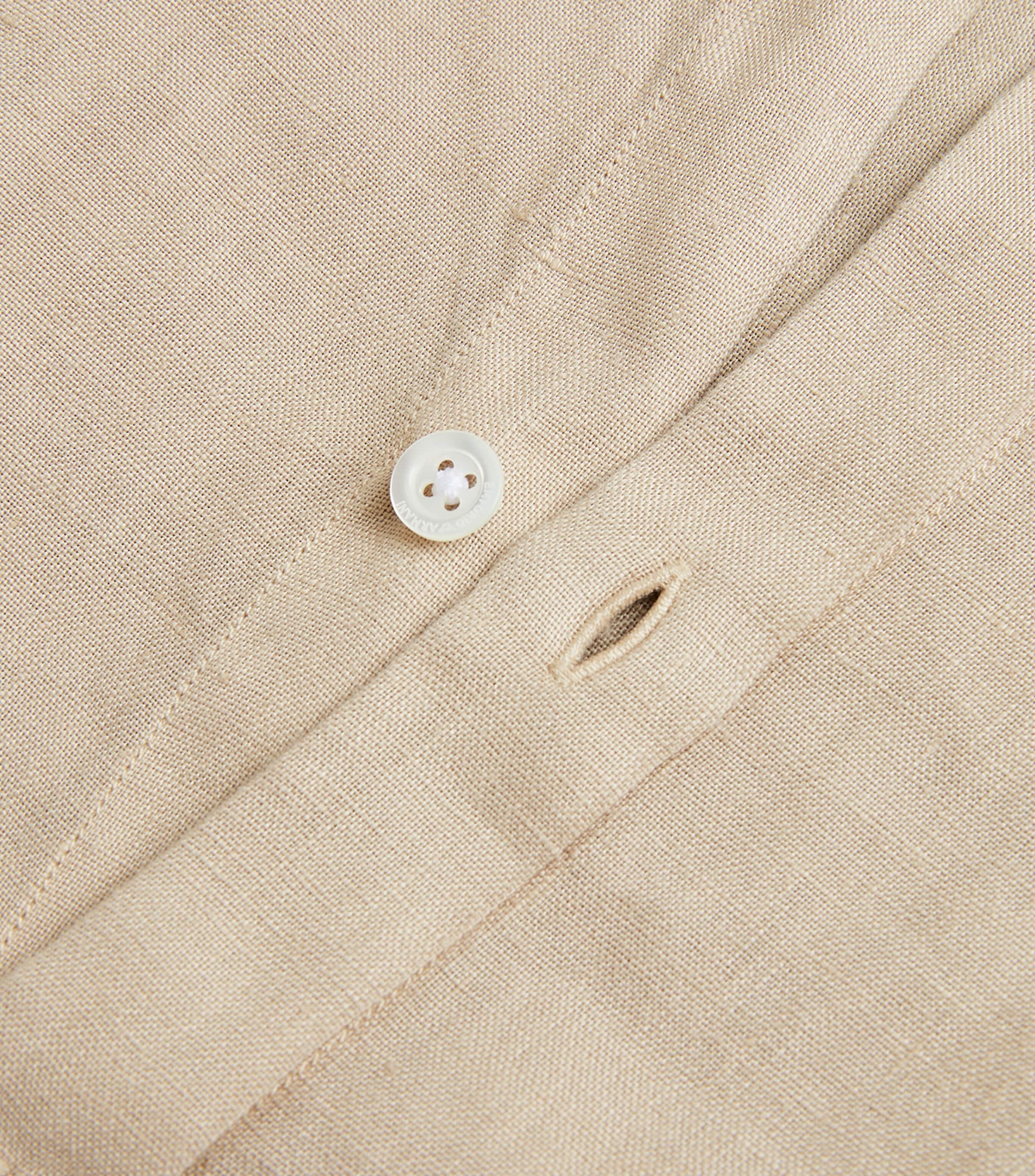 Emporio Armani Linen Band-Collar Shirt | Harrods US