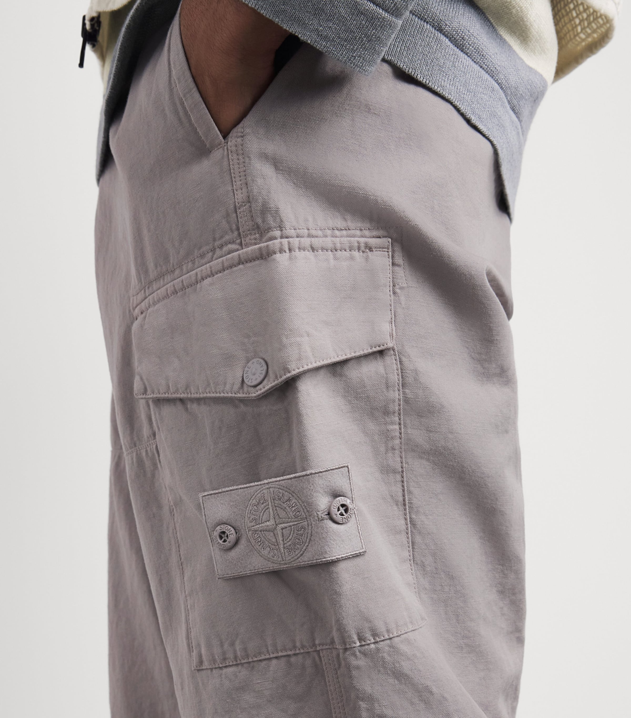Stone Island Mens Cotton-Canvas All-Weather Ghost Trousers Image 3